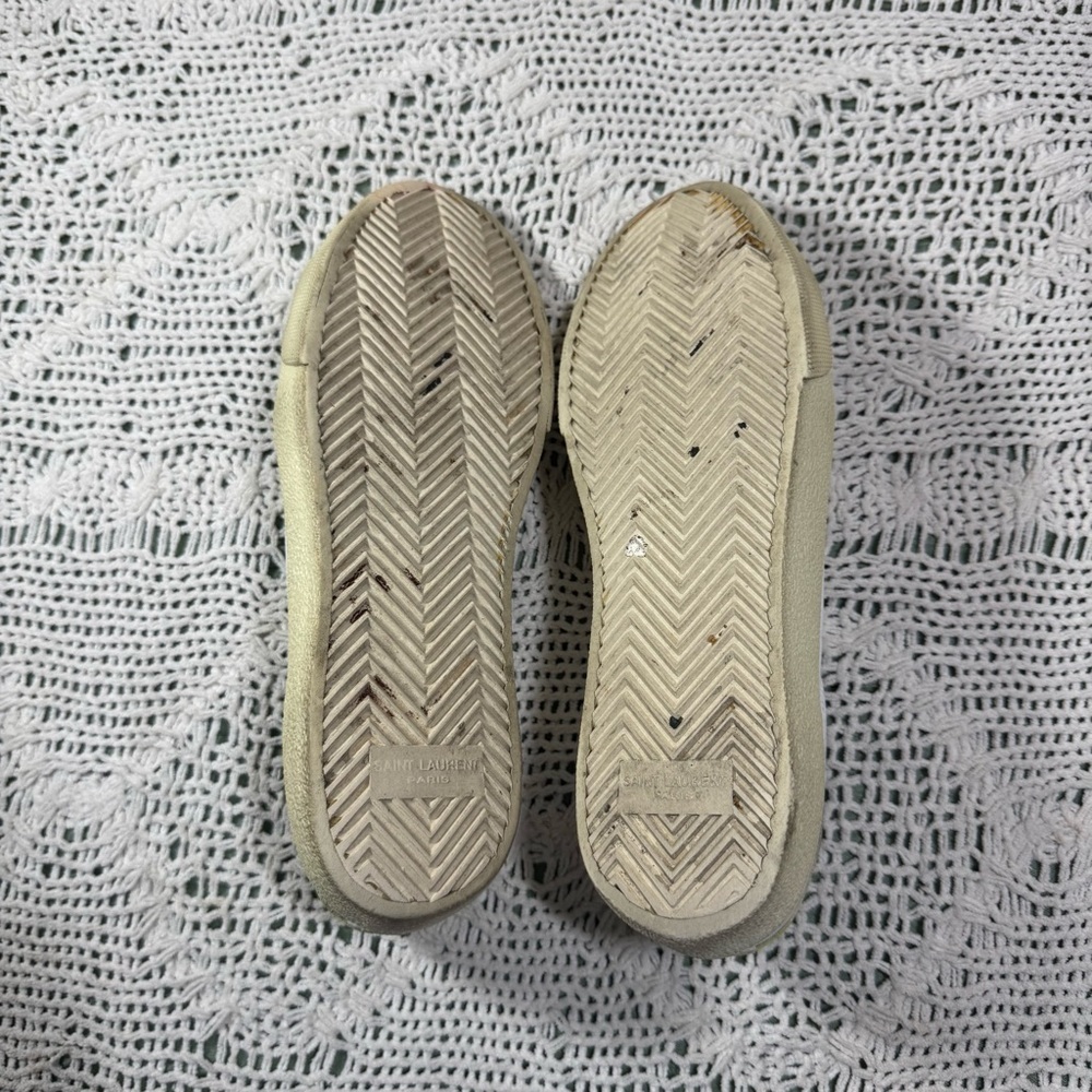 Saint Laurent Court Classic Leather Sneakers Size 38 1/2 - Picture 5 of 9